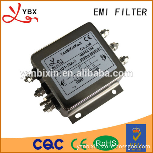 AC three phase three line low pass power EMI line filter